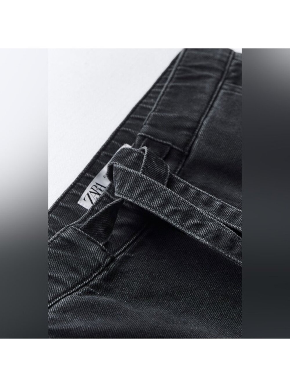 Zara Wide Leg Jeans Women’s Large Black Denim High Rise - Picture 14 of 16